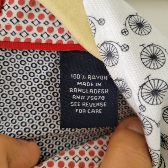 MICHAEL Brandon Unicycle Print Short Sleeve Button-up Rayon Casual Shirt Size L - Picture 4 of 7